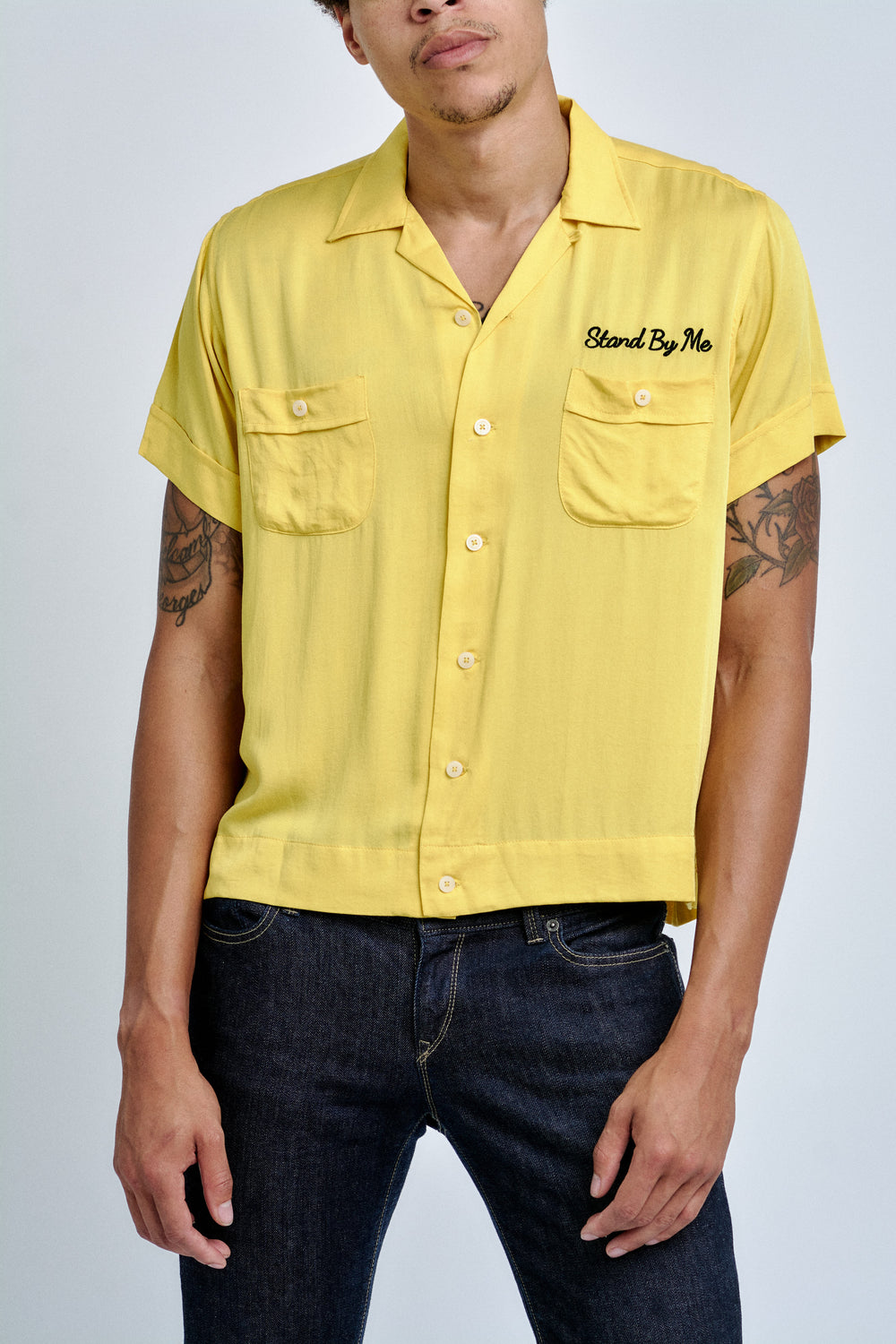 SHORT SLEEVE CAMP COLLAR SHIRT IN YELLOW – STAND BY ME